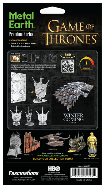 Металевий 3D конструктор "Game of Thrones - House Stark Sigil" TP-4573 фото