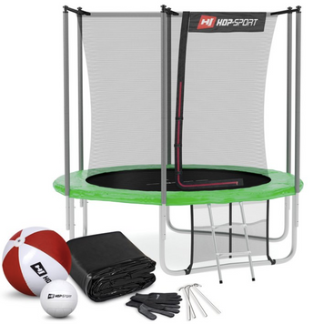 Батут Hop-Sport 8ft (244см) зелений з внутрішньою сіткою H-5902308210417 фото