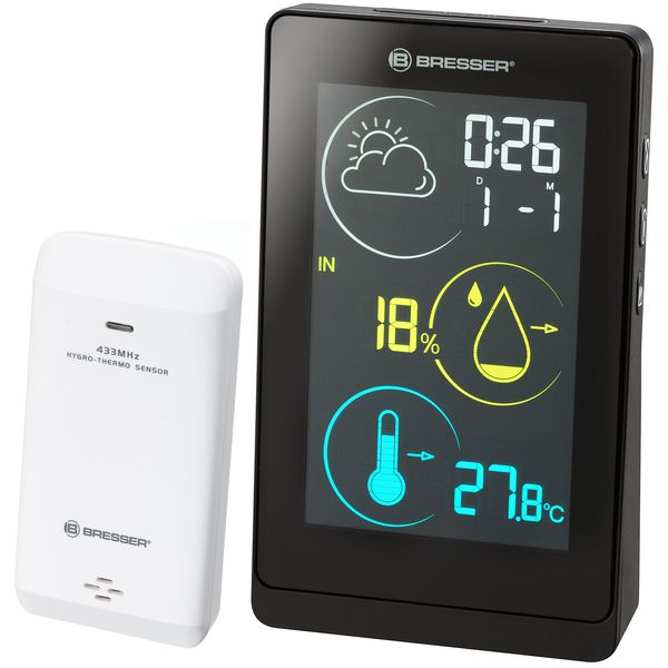 Метеостанція Bresser Colour weather station Temeo Life H Black (7008000CM3000) 925521 фото