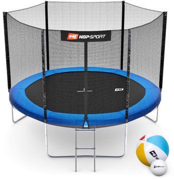 Батут Hop-Sport 10ft (305см) синий с наружной сеткой H-5906190231017 фото
