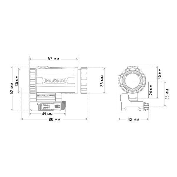 Увеличитель HOLOSUN HM3XT 3x magnifier OPT-747034 фото