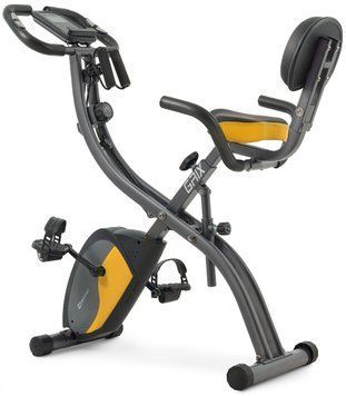 Велотренажер магнитный Hop-Sport HS-3010X Grix X-Bike с эспандерами серо-желтый H-5902308228801 фото