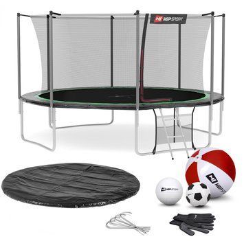 Батут Hop-Sport 14ft (427см) черно-зеленый с внутренней сеткой H-5902308222069 фото