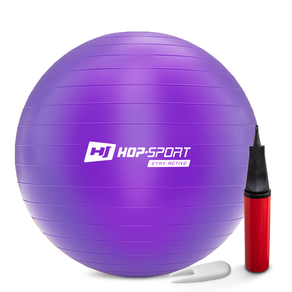 Фитбол Hop-Sport 65см фиолетовый + насос 2020 H-5902308218925 фото