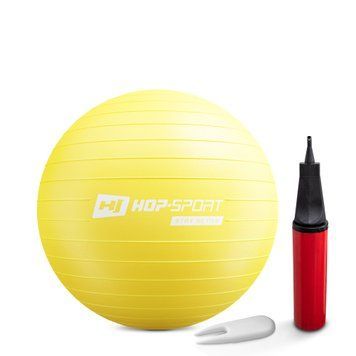 Фітбол Hop-Sport 55см жовтий + насос 2020 H-5902308223462 фото