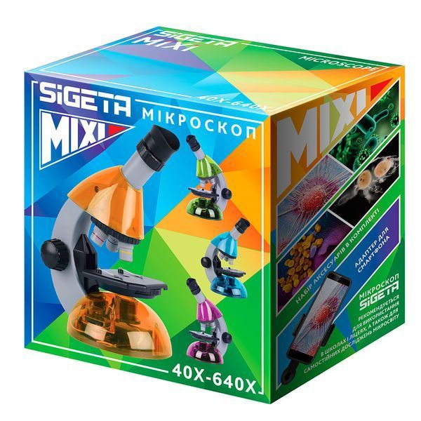 Мікроскоп SIGETA MIXI 40x-640x PURPLE (з адаптером для смартфона) OPT-65914 фото
