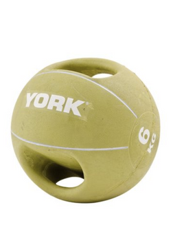 М'яч медбол 6 кг York Fitness із двома ручками, салатовий H-20014961807329 фото