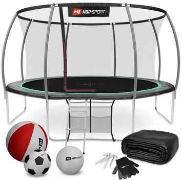 Батут Hop-Sport Premium 14ft (427см) черно-зеленый с внутренней сеткой H-5902308226166 фото