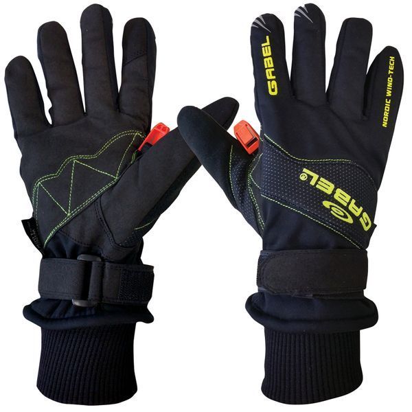 Рукавиці для скандинавської ходьби Gabel Wind Tech N.C.S. Black/Green M (8015012100008) DAS301171 фото